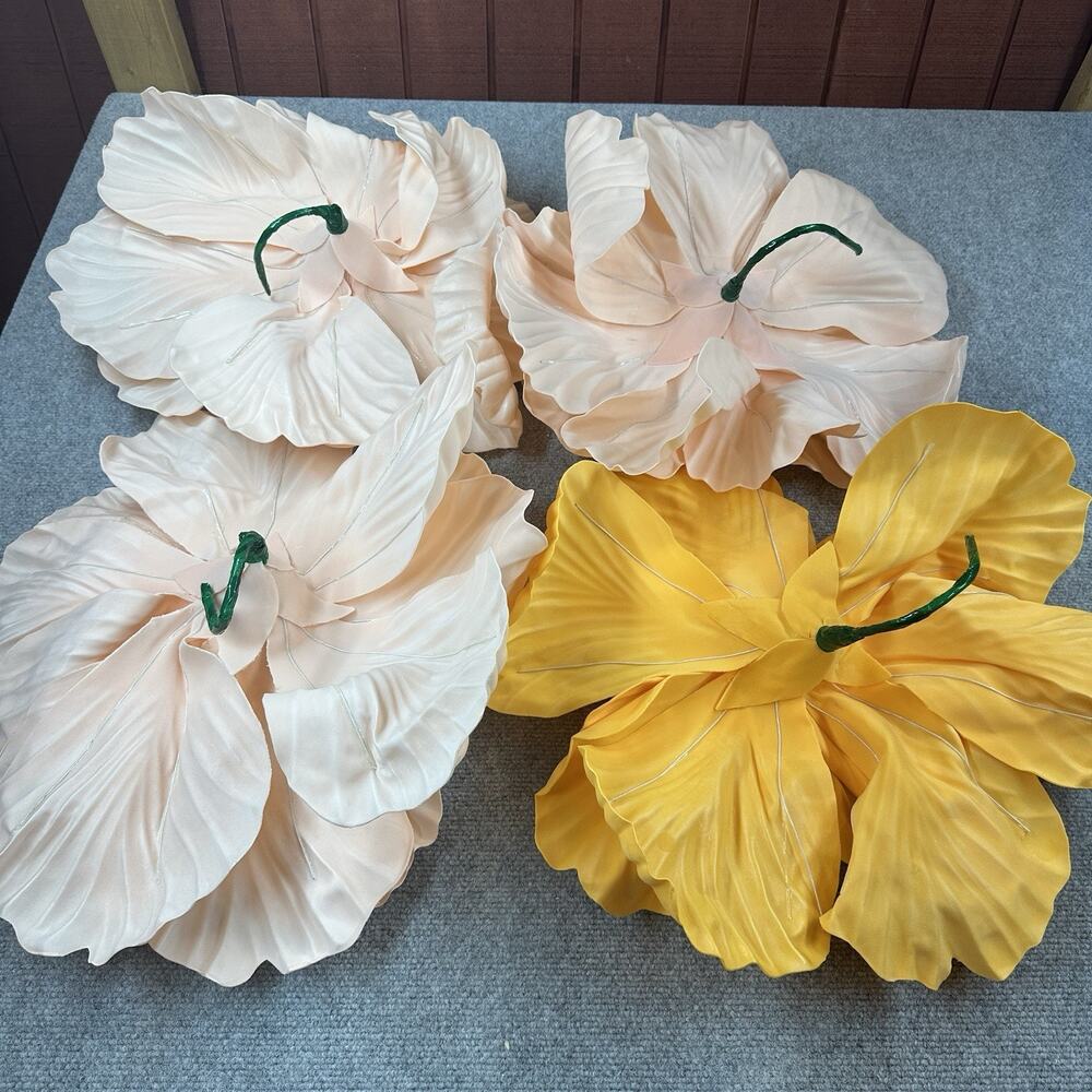4 Giant 20” Artificial Foam Flowers Peach Orange Wedding Backdrop Decor - Picture 5 of 5